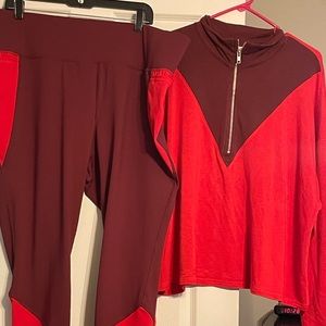 Livi/ Lane Bryant cropped active shirt and matching leggings like new ❤️